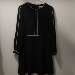 Loft Black Dress with White Piping